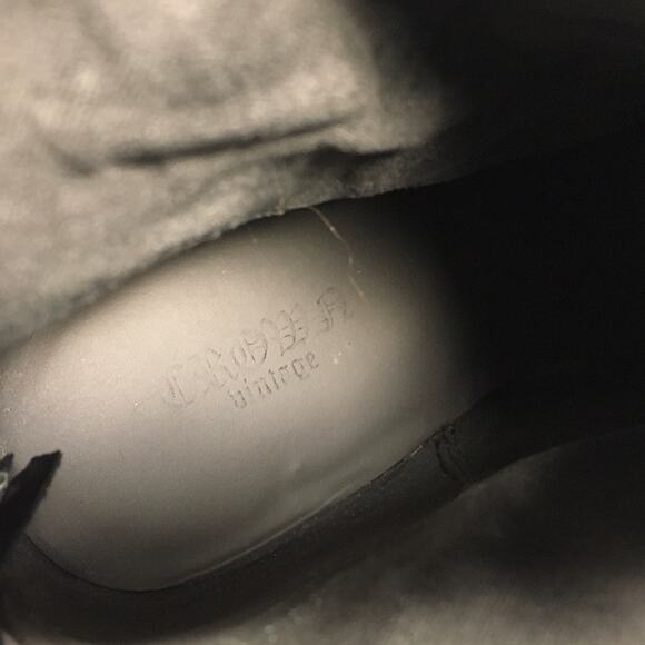 Crown‎ Vintage Lulu Knee-High Boots Black Faux Leather Foldover Wedge Women's 8 - Picture 3 of 12